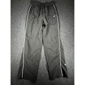 MANFINITY Track Pants Mens Small Black Reflective Piping Logo Casual Drawstring